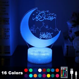 Eid Mubarak Ramadan Decor for Home Moon Stars Remote Control LED Light Eid Al Adha Islamic Muslim Party Decor Eid Kareem Ramadan 210408