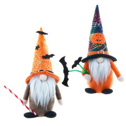 Party Supplies Halloween Gnome Decoration Plush Faceless Doll with Bat Holiday Home Decor Birthday Gift Table Ornaments XBJK2108