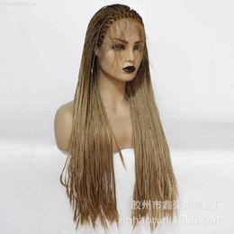 -8/27 3-Strand Chimical Fiber Front Gradient Gradient Color Braid Lace hears with Baby Hair