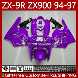 OEM Bodywork For KAWASAKI NINJA ZX-9R ZX 9R 9 R 900 CC ZX-900 1994-1997 Bodys 100No.127 ZX9 R ZX900 Dark Purple ZX900C 1994 1995 1996 1997 900CC ZX9R 94 95 96 97 Fairing Kit