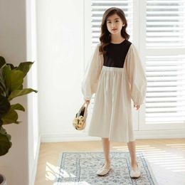 YourSeason Girls 2021 New Autumn Teen Cotton Drseses Clothes O Neck Young Girl Fashion Comfortable Dress Two Colors Patchework Q0716
