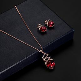 Pendant Necklaces Cross-border e-commerce bride necklace earrings jewelry set manufacturers direct wholesale a generation of hair