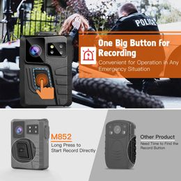 Body Camera M852 64G Dual Screens GPS HD 1296P Night Vision Camcorder DVR Micro Cam Police Mini Dropshipping