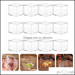 Gift Wrap Event & Party Supplies Festive Home Garden 12Pcs Acrylic Storage Container Durable Box For Candy Chocolate Snack Drop Delivery 202