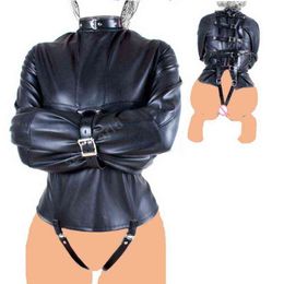 NXY SM bondage BDSM Sex Bondage Leather Arm Binder Restraint Straitjacket Cosplay Costume Slave Binding Toys for Women 1126