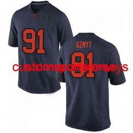Stitched Men's Women Youth Andre Szmyt Jersey #91 Syracuse Orange NCAA Navy 19-20 Custom any name number XS-5XL 6XL