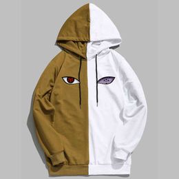 New Summer Anime Brand Fashion Printing The Sharingan Double Colour Hoodies Pullover Sweatshirt Harajuku Hip Hop Thin Clothing Y211122