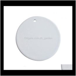 Decorations Festive Party Supplies & Garden Drop Delivery 2021 Sublimation Tile Pendant Hanging 3 Inch Round Coating Christmas Indoor Home De