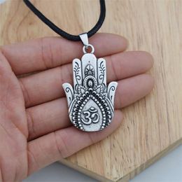 Pendant Necklaces Good Luck Om Yoga Lotus Necklace Spiritual Buddhism Jewellry