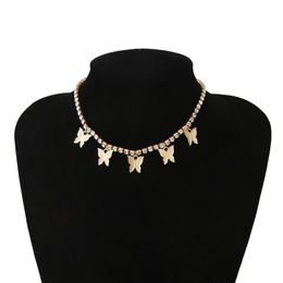 Pendant Necklaces Boho Bohemia Fashion Butterfly Rhinestone Chain For Women Charm Elegant Personality Animal Choker Jewelry