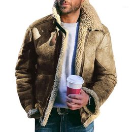 Men Retro Fur Jackets 2021 Slim Fit Motorcycle Jacket Fashion Outwear Male Warm Bomber Outdoor Coats1