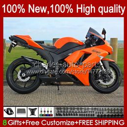 Motorcycle Fairings For KAWASAKI NINJA ZX-10R ZX1000 ZX 10R 10 R 1000 CC 2006-2007 Bodywork 14No.4 ZX1000C ZX10R 06 07 ZX1000CC 1000CC 2006 2007 Bodys kit glossy orange