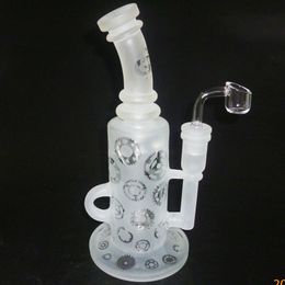 hookah Rig Glass Oil Rigs Recycler Smoking water pipe Clear Blue joint size 14.4mm