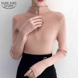Autumn Solid Wool Sweaters Turtleneck Women Sweater Office Lady Pullover Bottoming Winter Clothes with Zip 10578 210508