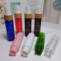 60ml Plastic Dropper Bottles in Seven Colors With Bamboo Lid for Cosmetics Refillable Empty PET Sprayergoods