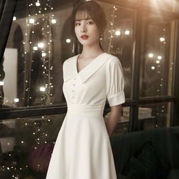Elegante Vestido Blanco De Noche Corto Oferta Online | DHgate.com