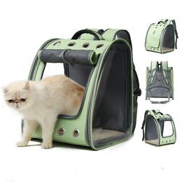 pink dog backpack Canada - Cat Carriers,Crates & Houses Foldable Pink Bag For Dog Pet Portable Carrier Backpack Transparent Space Canvas
