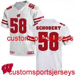 Stitched 2020 Men's Women Youths 58 Joe Schobert Wisconsin Badgers White NCAA Football Jersey Custom any name number XS-5XL 6XL