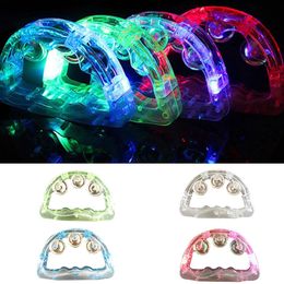 2022 new Held Flashing Tambourine Led lights Party Bar Bell Toy Rattle Kid Luminous Children Tambourine Music Instruments