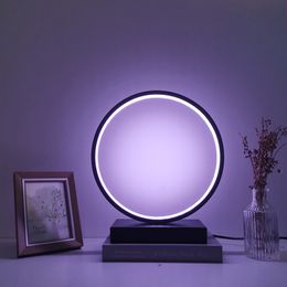 Modern LED Table Lamps Aluminium Ring Black White bedroom Bedside reading light Minimalist Living room Decor desk lamp
