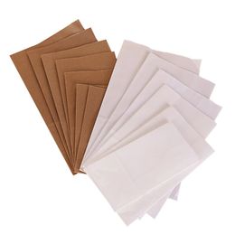 50pcs Paper Bag Brown Kraft Gift Cards Packing Biscuits Candy Food Cookie Nuts Snack Baking Package Bags w2