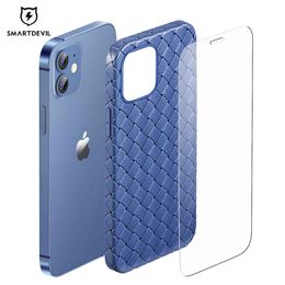 SmartDevil mobile phone 12 12 Pro woven leather texture 12 mini anti-drop ultra-thin protective case