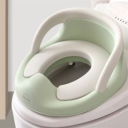 Potty Training Seat for Kids Boys Girls Toddlers Toilet Seat for Baby with Cushion Handle and Backrest Toilet Trainer 211028