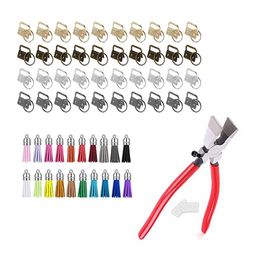 Hooks & Rails 40 Pcs 2.5Cm Key Fob Keychain Hardware With Pliers Tool Set For Wristlet Clamp Lanyard Making