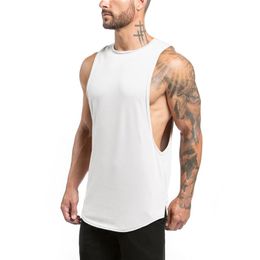 Muscleguys Mens Cotton Tank Tops Gym Fitness Bodybuilding Sleeveless shirt Workout Clothing Casual Fashion Undershirt Vest 210421