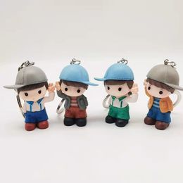 10Pieces/Lot Cartoon anime kid keychain student handsome baseball cap kid key ring pendant