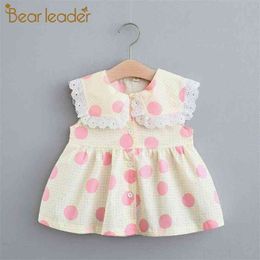 Bear Leade Girls Baby Princess Dresses Toddler Polka Dot Vestidos born Infant Lace Sweet Clothing Casual Costumes 6M-24M 210429