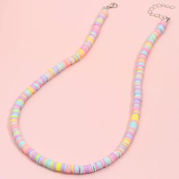 2021 Bohemian Colourful Soft Polymer Clay Beads Choker Necklace Beach Female Jewellery Gifts Beading Necklaces for Women wedding accessories