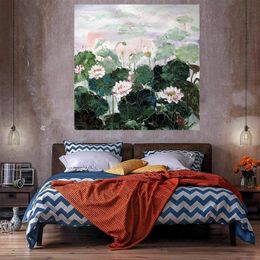 Lotus Oil Painting On Canvas Home Decor Handcrafts /HD Print Wall Art Picture Customization is acceptable 21060709