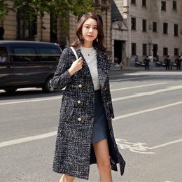 plus size tweed dress Australia - Women's Wool & Blends XXL-6XL Plus Size 8716 Large Dress Slightly Fat Sister Fashionable Tweed 2021 Style Woolen Coat
