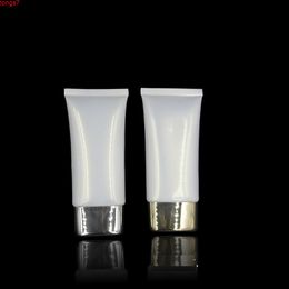 50G Soft Tube Empty White Refillable Cosmetic Container Sun Protection Cream BB Packaging Portable Plastic Squeeze Tubegoods