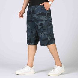 Men Casual Camouflage Short Army Green Military Style Cargo Summer Plus Size 4XL 5XL Losse Blue Camo Bermuda Cotton 210518