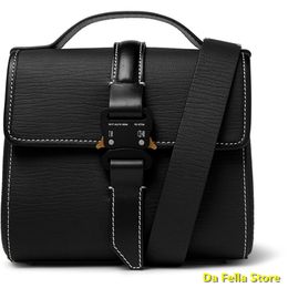 Daily Backpacks Casual Metal safety buckle Thread Leather bag studio Good Quality Version Men Women Back Attached