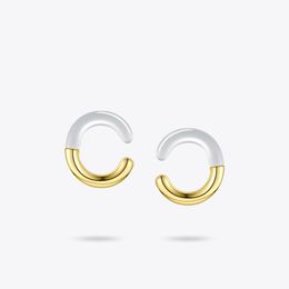 ENFASHION C Shape Glass Ear Cuff Earrings For Women Gold Color Minimalist Non-Piercing Earings Fashion Jewelry Kolczyki E201202
