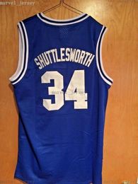 Stitched Custom Jesus Shuttlesworth #34 Lincoln He Got Game Basketball Jersey Blue Men Women Youth XS-5XL