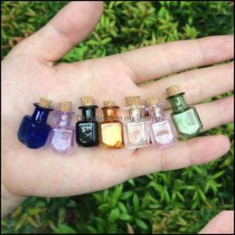 Arts And Arts, Crafts Gifts Home & Gardenwholesale- Mini Glass Color Rec Cute With Cork Little Bottles Gift Tiny Jars Vials Mix 7Colors 1 Dr