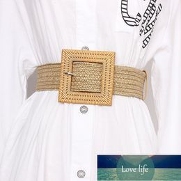 Summer New Women's Beach Bohemia Elastic Belt Girdle Square Bucklet Braided Belt Summer Dress Women Korean Fashion Strap