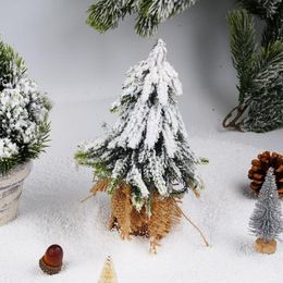 Christmas Decorations Simulation Tree Decoration Ceda Standing Flocking Burlap Fake Plant Pine I1S7