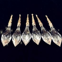 6pc/lot 10cm Acrylic Icicle Wedding Decoration Hanging Drop Christmas ornament Accessories Transparent Diamond 211015