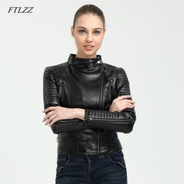 Spring Autumn Women Brand Faux Soft Pu Leather Jacket Fashion Motorcycle Clothing Slim Locomotive 210430