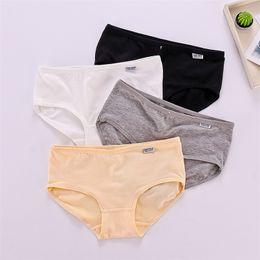 3Pcs/set 10 Colour Panties Cotton Women Comfortable Mid-waist Underwear Lingerie Breathable Female Panty Briefs 220311