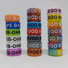 Silkprint protect bands with Colourful silicone Bag rubber rings for glass tube 16mm*7mm*1.5mm