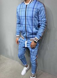 New Mens Tracksuit Fashion Casual Men Fitness Sets Letter Patchwork Hooded Sweatshirt Sweatpants Sports Suit Streetwear 2021 Y0831