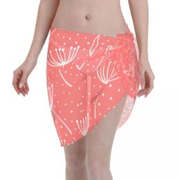 sarong wrap skirt UK - Women's Swimwear Women Beach Bikini Cover Up Pink Dandelion Wrap Skirt Sarong Scarf Beachwear Bathing Suit Swimsuits