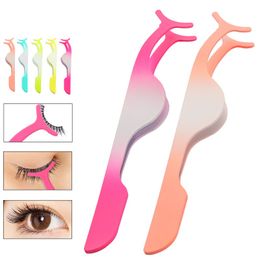 Eyebrow Tweezers Curler Stain Steel Colour Slanted Tip Face Hair Removal Clip Eyelashes Brow Trimmer Cosmetic Applicator for Beauty Makeup Tools