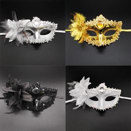 Christmas Halloween Party Venice Princess Lily Half Face Mask for Masquerade Ball KTV Bar Decorative Masks C70816G